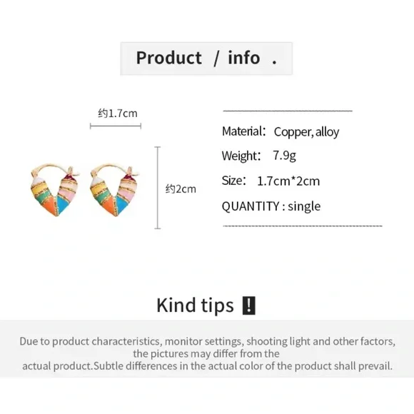 Colorful Gold-Tone Hoop Earrings - Picture 3 of 3